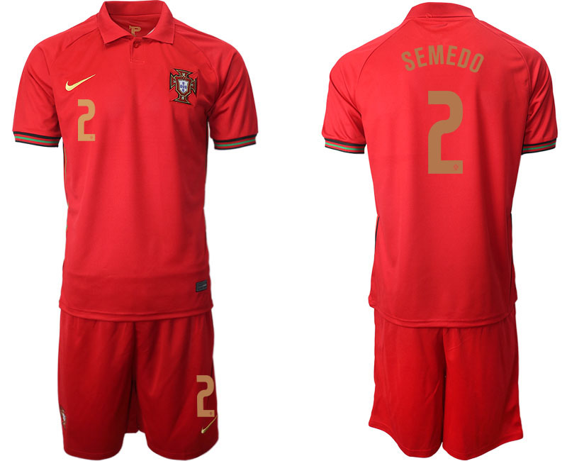 Men 2021 European Cup Portugal home red #2 Soccer Jersey